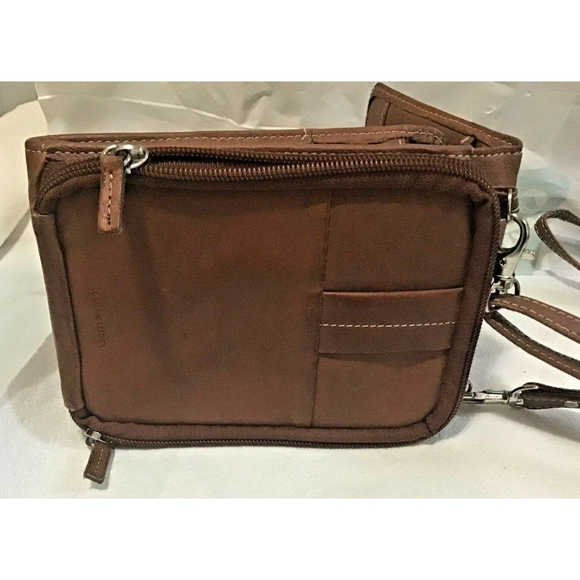NO BRAND Brown LEATHER PURSE WITH LONG SHOULDER STRAP ( OKPTA1519426 ON SNAP) - Picture 5 of 10